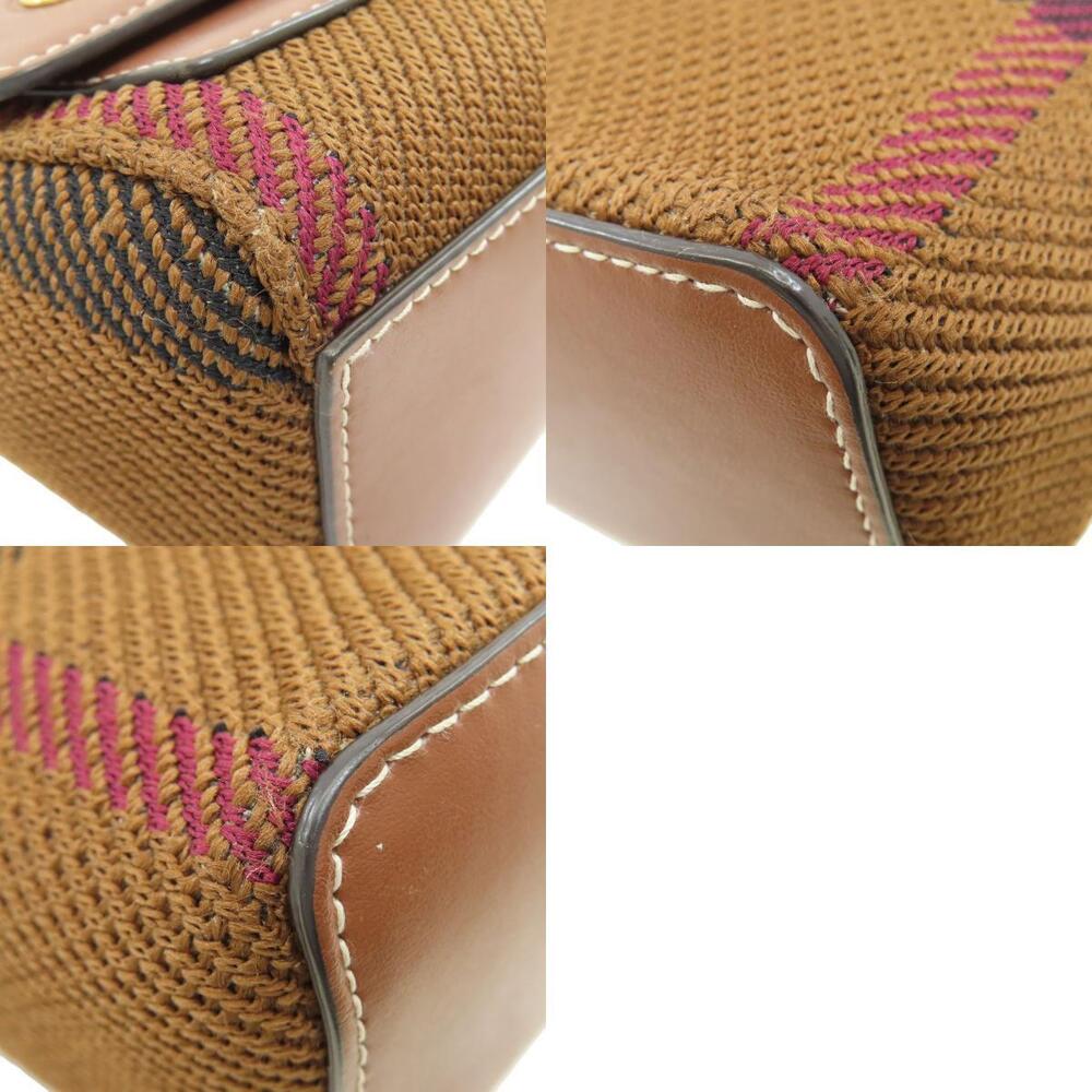 Burberry Check Shoulder Bag Canvas Leather - Picture 10 of 11
